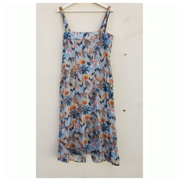 5/$100 SALE - Ei8ht Dreams Michelle Tiger Print Linen Dress - Picture 3 of 8